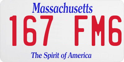 MA license plate 167FM6