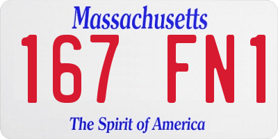 MA license plate 167FN1