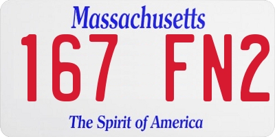 MA license plate 167FN2
