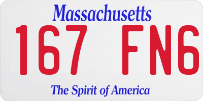 MA license plate 167FN6