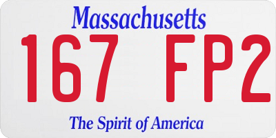 MA license plate 167FP2