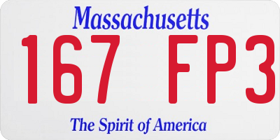 MA license plate 167FP3