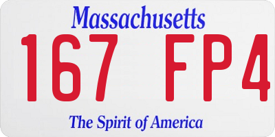 MA license plate 167FP4