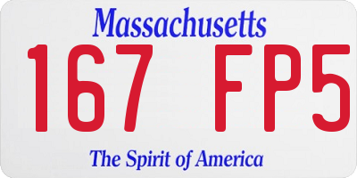 MA license plate 167FP5