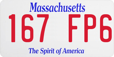 MA license plate 167FP6
