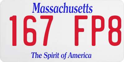 MA license plate 167FP8