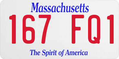 MA license plate 167FQ1