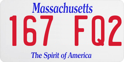 MA license plate 167FQ2