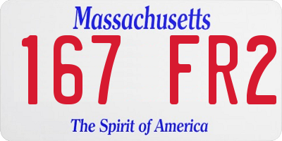 MA license plate 167FR2