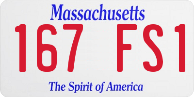 MA license plate 167FS1