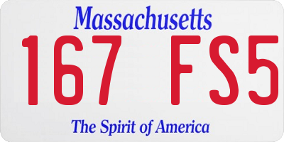 MA license plate 167FS5