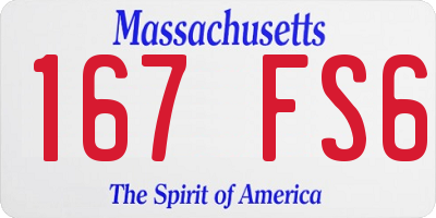 MA license plate 167FS6