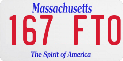 MA license plate 167FT0