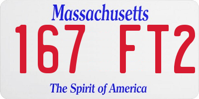 MA license plate 167FT2