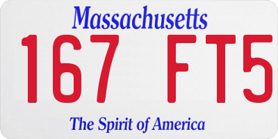 MA license plate 167FT5