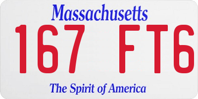 MA license plate 167FT6
