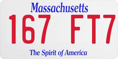 MA license plate 167FT7