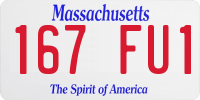 MA license plate 167FU1