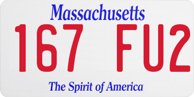 MA license plate 167FU2