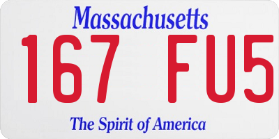 MA license plate 167FU5
