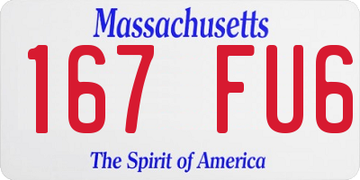 MA license plate 167FU6
