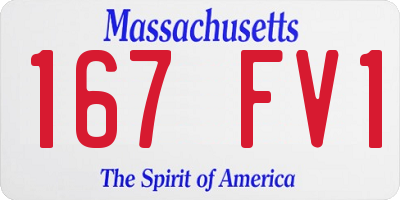 MA license plate 167FV1