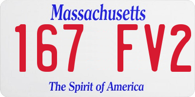MA license plate 167FV2