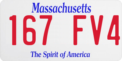 MA license plate 167FV4
