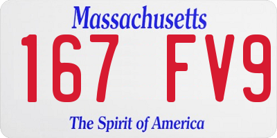 MA license plate 167FV9