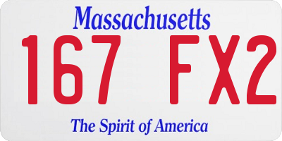 MA license plate 167FX2
