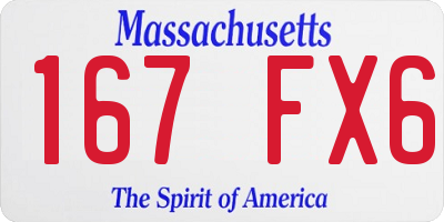 MA license plate 167FX6