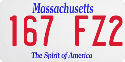 MA license plate 167FZ2