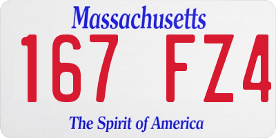 MA license plate 167FZ4