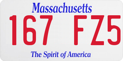 MA license plate 167FZ5
