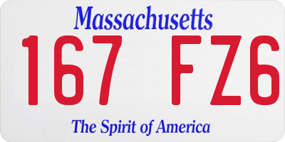 MA license plate 167FZ6