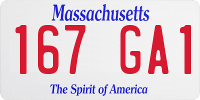 MA license plate 167GA1