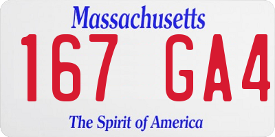 MA license plate 167GA4