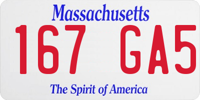 MA license plate 167GA5