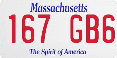 MA license plate 167GB6