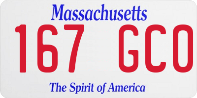 MA license plate 167GC0