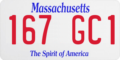 MA license plate 167GC1
