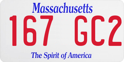 MA license plate 167GC2