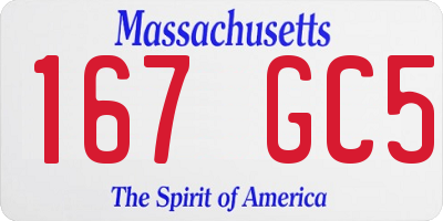 MA license plate 167GC5
