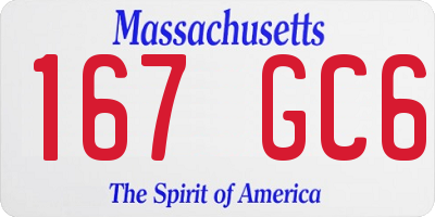 MA license plate 167GC6