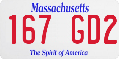 MA license plate 167GD2