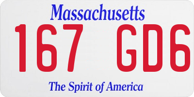 MA license plate 167GD6