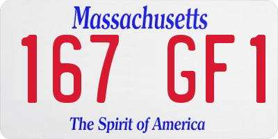 MA license plate 167GF1
