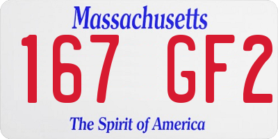 MA license plate 167GF2
