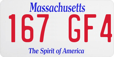 MA license plate 167GF4