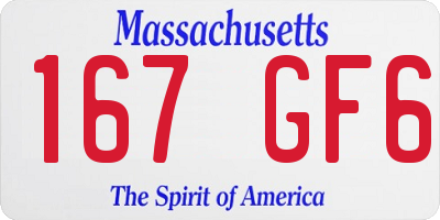 MA license plate 167GF6